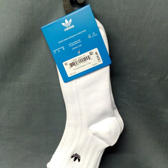 Adidas Womens Originals Ruffle Quarter Socks 3 Pack White Size M NEW WITH TAGS! - Picture 3 of 4